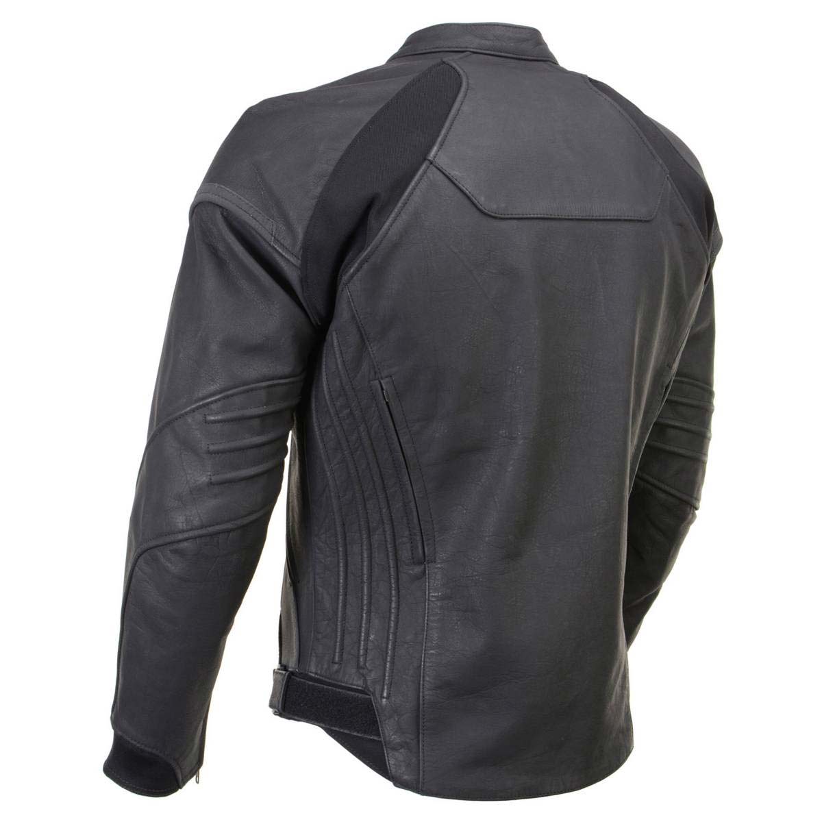 Milwaukee Leather Men's Endo Black Leather Motorcycle Jacket w/ CE Armor, Reflective Panels, Vents - LKM17023