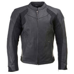 Milwaukee Leather Men's Endo Black Leather Motorcycle Jacket w/ CE Armor, Reflective Panels, Vents - LKM17023