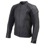 Milwaukee Leather Men's Endo Black Leather Motorcycle Jacket w/ CE Armor, Reflective Panels, Vents - LKM17023