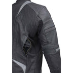 Milwaukee Leather Men's Stryde Black and Grey Matte Finish Racer Leather Motorcycle Jacket - LKM17024