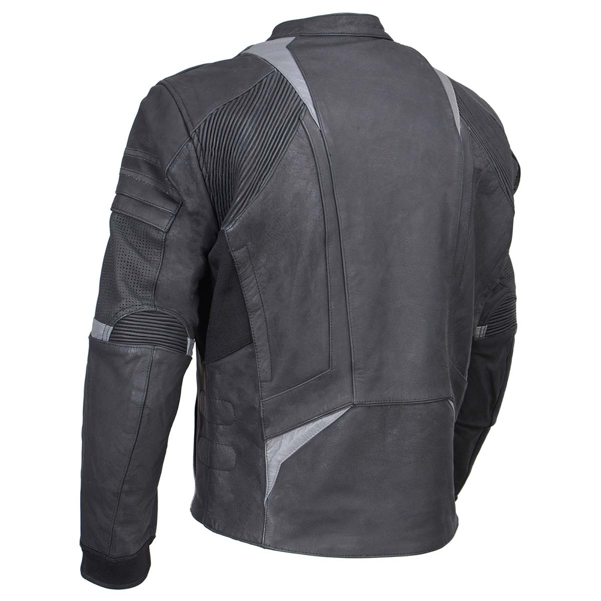  バイクジャケット ダークグレー Milwaukee Leather Men's Stryde Black and Grey Matte Finish Racer