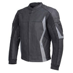 Milwaukee Leather Men's Stryde Black and Grey Matte Finish Racer Leather Motorcycle Jacket - LKM17024