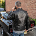 Milwaukee Leather Men's Live to Ride Classic Premium Leather CE Armored Motorcycle Jacket - Side Lace - LKM1706