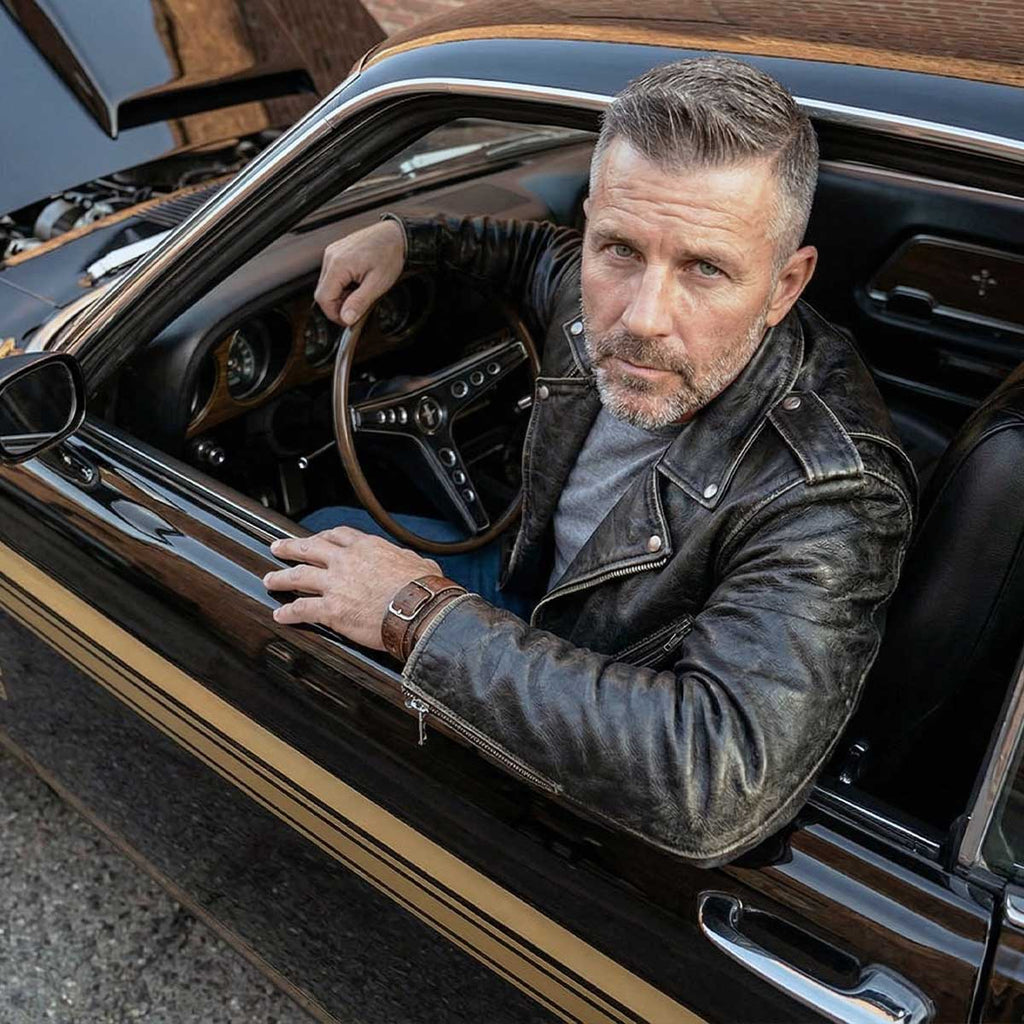 Milwaukee Leather Men's Live to Ride Classic Premium Leather CE Armored Motorcycle Jacket - Side Lace - LKM1706