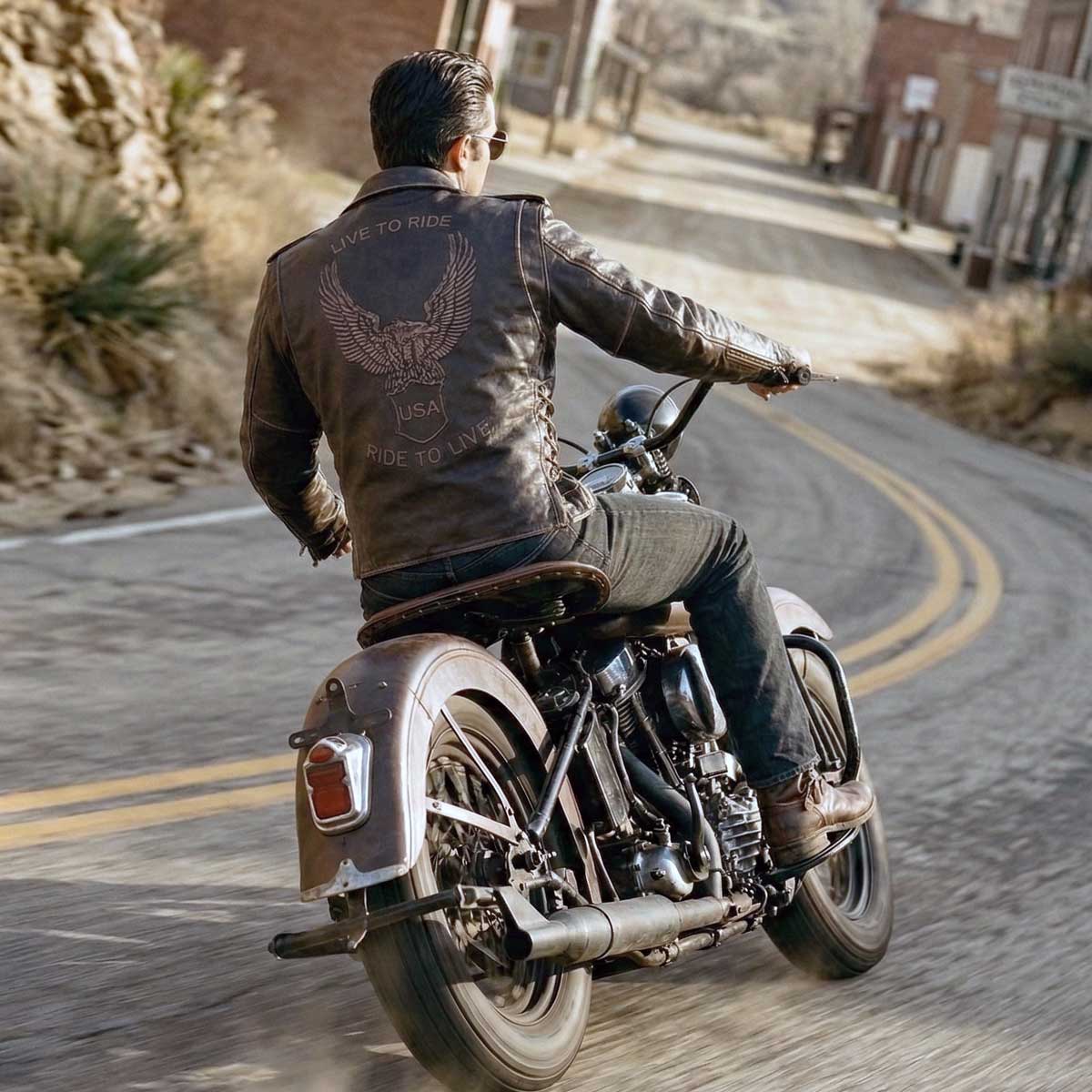 Milwaukee Leather Men's Live to Ride Classic Premium Leather CE Armored Motorcycle Jacket - Side Lace - LKM1707