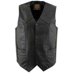 Milwaukee Leather Men's Black Western Style Style Motorcycle Vest - LKM3775