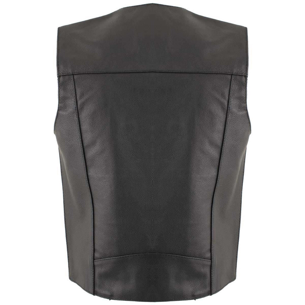 Milwaukee Leather Men's Black Western Style Style Motorcycle Vest - LKM3775