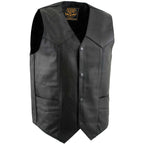 Milwaukee Leather Men's Black Western Style Style Motorcycle Vest - LKM3775