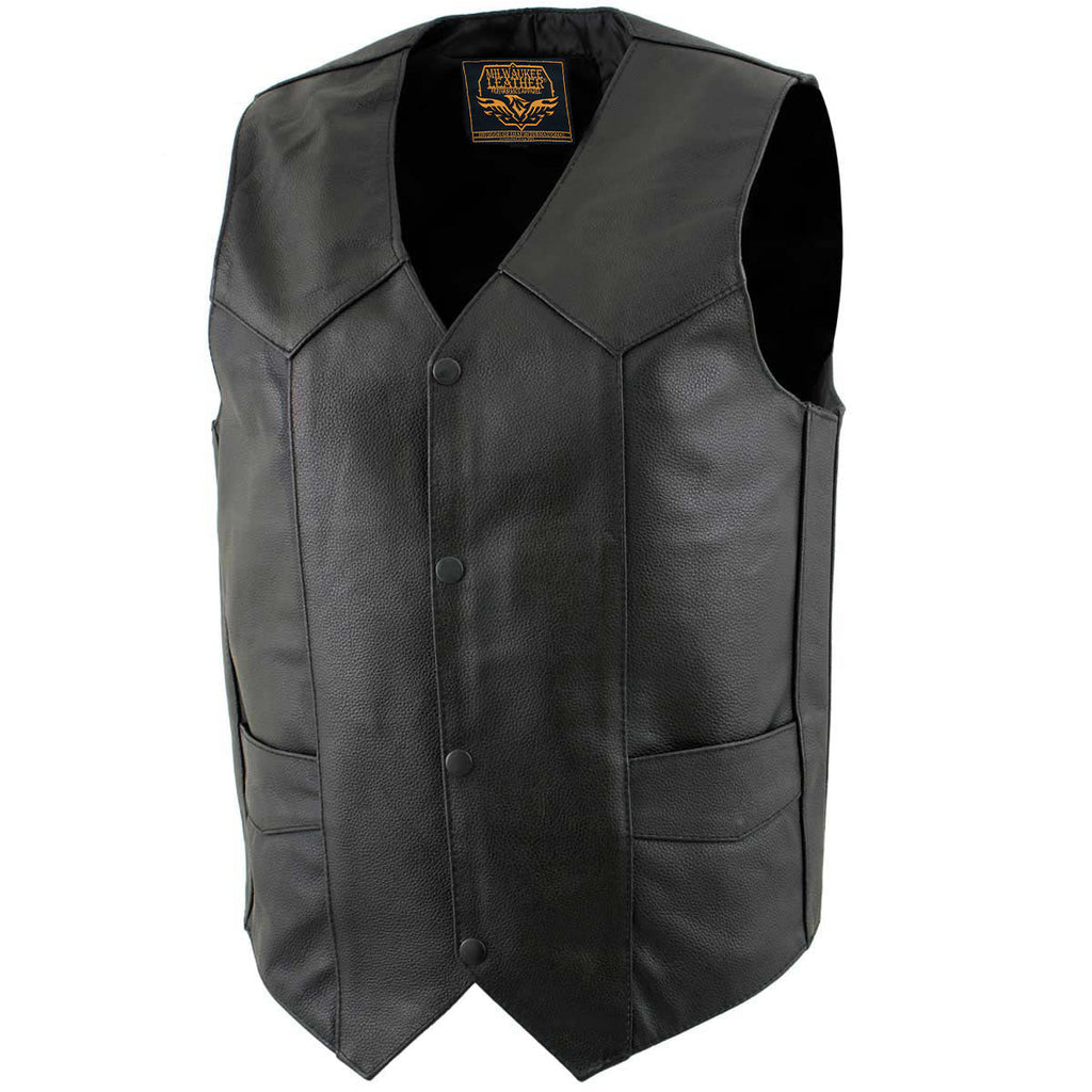 Milwaukee Leather Men's Black Western Style Style Motorcycle Vest - LKM3775