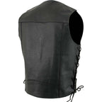 Milwaukee Leather Men's Classic ‘Side Laced Black Western Style Motorcycle Vest - LKM3776