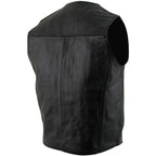 Milwaukee Leather Men's Black Classic Western Style Motorcycle Leather Rider Vest - LKM3778