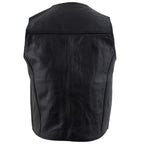 Milwaukee Leather Men's Black Classic Western Style Motorcycle Leather Rider Vest - LKM3778