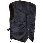 Milwaukee Leather Men's Black Classic Western Style Side Laced Motorcycle Leather Vest - LKM3779