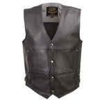 Milwaukee Leather Men's Road King Black Cowhide Leather Motorcycle Vest - LKM3793