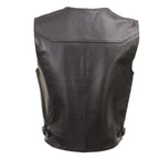 Milwaukee Leather Men's Road King Black Cowhide Leather Motorcycle Vest - LKM3793