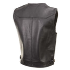 Milwaukee Leather Men's Road King Black Cowhide Leather Motorcycle Vest - LKM3793