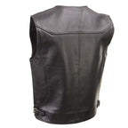 Milwaukee Leather Men's Road King Black Cowhide Leather Motorcycle Vest - LKM3793