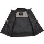 Milwaukee Leather Men's Quick Draw Black Cowhide Leather Motorcycle Vest - LKM3794