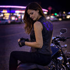 Milwaukee Leather Women's Gemma Black Leather Motorcycle Vest with Side Laces