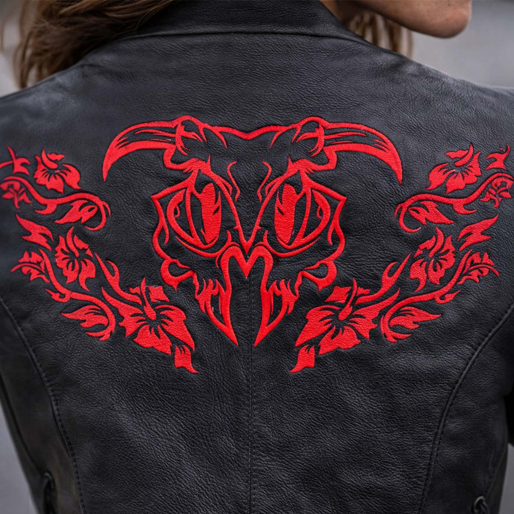 Milwaukee Leather Women's Gemma Black Leather Motorcycle Vest with Side Laces