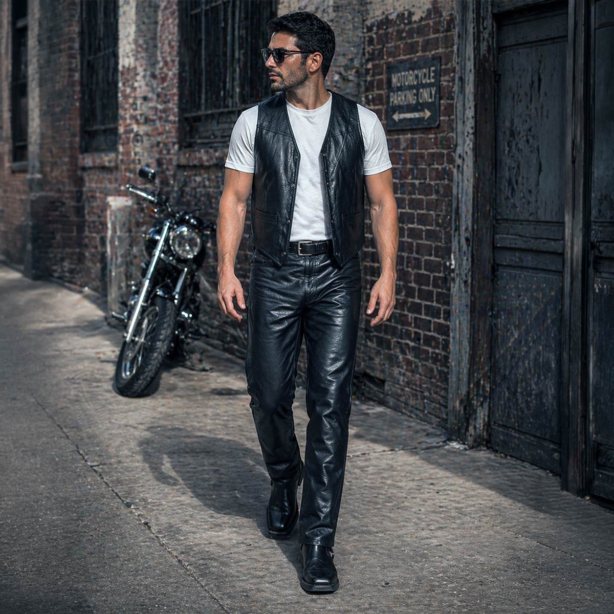 Milwaukee Leather LKM5716 Men's Classic Black Premium Leather