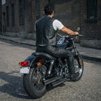 Milwaukee Leather LKM5716 Men's Classic Black Premium Leather Fitted Casual Biker Leather Pants