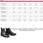Milwaukee Leather MBL9457 Women's Black Leather Ankle Booties with Rivets