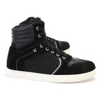 Milwaukee Leather MBM9101 Men's Black Leather and Suede Reinforced Street Riding Shoes with Ankle Support