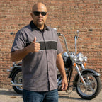 MMCC Men's Hardline Classic Mechanic Shirt - 100% Cotton w/ Microfiber Panel - Chest Pocket