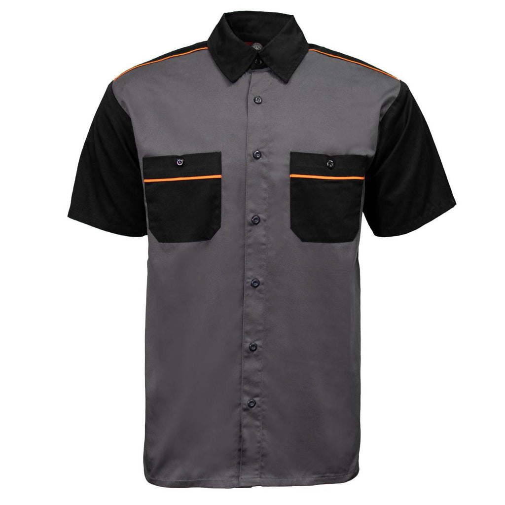 MMCC Men’s SwitchGear Mechanic Work Shirt - Short Sleeve Button Up Shop - 50/50 Cotton Poly Blend - MDM11654