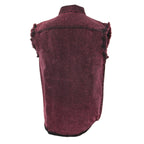 Milwaukee Leather Men's 'Iron Wash - Crimson' Magenta Sleeveless Shirt - Cotton Button Up Shirt - MDM11677
