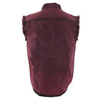Milwaukee Leather Men's 'Iron Wash - Crimson' Magenta Sleeveless Shirt - Cotton Button Up Shirt - MDM11677