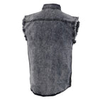 Milwaukee Leather Men's 'Iron Wash - Black Smoke' Gray Sleeveless Shirt - Cotton Button Up Shirt - MDM11678