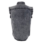 Milwaukee Leather Men's 'Iron Wash - Black Smoke' Gray Sleeveless Shirt - Cotton Button Up Shirt - MDM11678