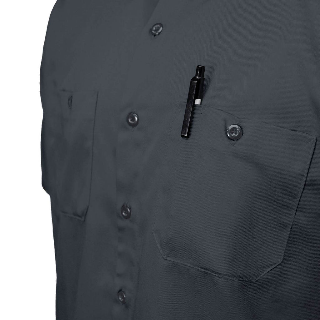 MMCC Men's Charcoal Super Duty Classic Mechanic Work Shirt - 2 Chest Pockets - Microfiber Panel - MDM11687