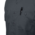 MMCC Men's Charcoal Super Duty Classic Mechanic Work Shirt - 2 Chest Pockets - Microfiber Panel - MDM11687