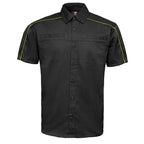 MMCC Men's Slipstream Black/Green Mechanic Work Shirt - 100% Cotton w/ Microfiber Panel - MDM11690