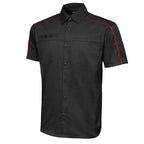 MMCC Men's Slipstream Black/Red Mechanic Work Shirt - 100% Cotton w/ Microfiber Panel - MDM11691