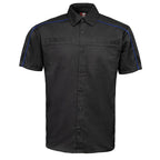 MMCC Men's Slipstream Black/Royal Blue Mechanic Work Shirt - 100% Cotton w/ Microfiber Panel - MDM11692