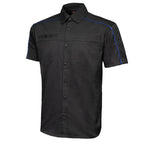 MMCC Men's Slipstream Black/Royal Blue Mechanic Work Shirt - 100% Cotton w/ Microfiber Panel - MDM11692