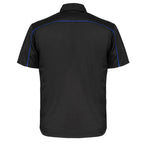 MMCC Men's Slipstream Black Royal Blue Mechanic Work Shirt - 100% Cotton w/ Microfiber Panel - MDM11692