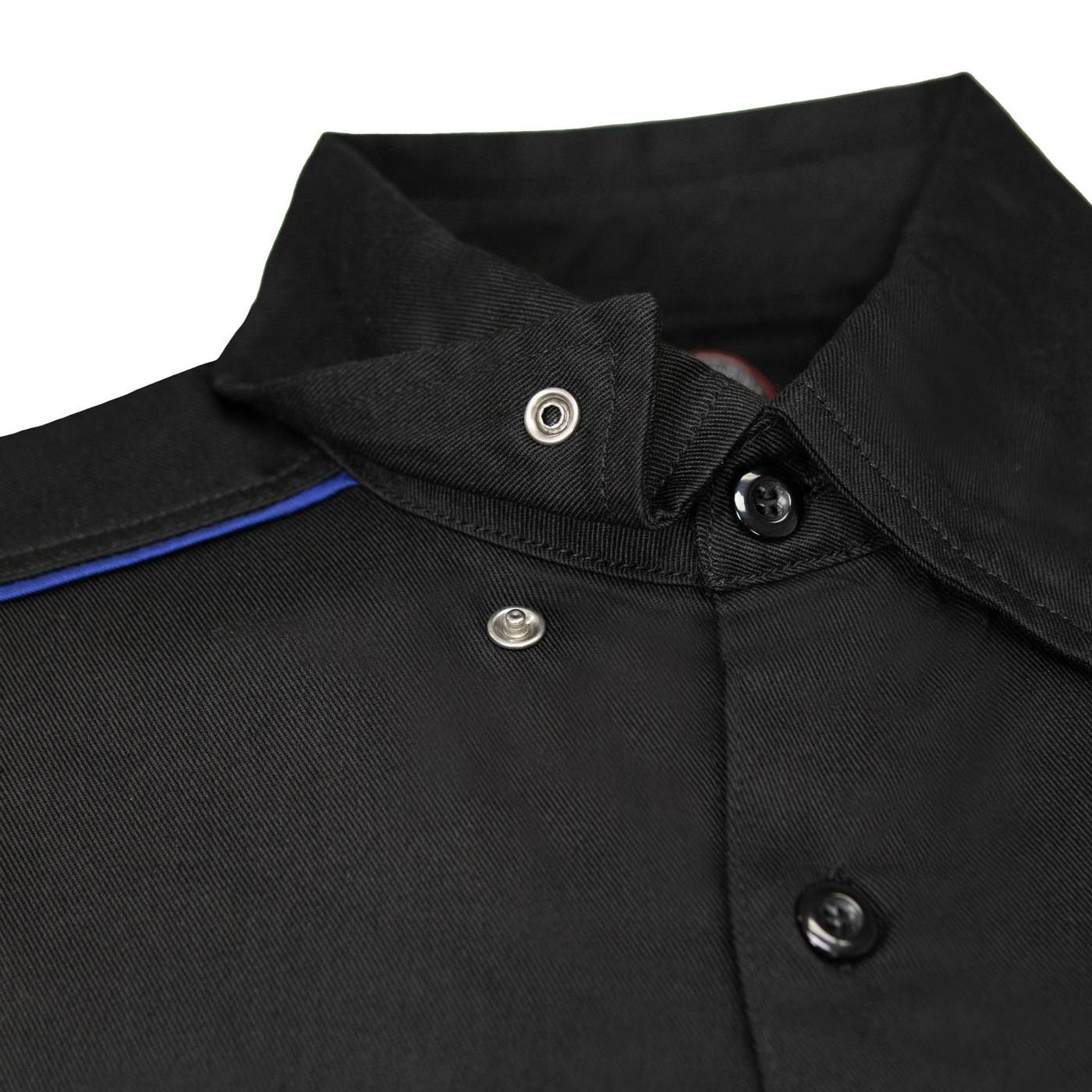 MMCC Men's Slipstream Black/Royal Blue Mechanic Work Shirt - 100% Cotton w/ Microfiber Panel - MDM11692