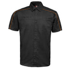 MMCC Men's Slipstream Black/OrangeMechanic Work Shirt - 100% Cotton w/ Microfiber Panel - MDM11693