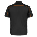 MMCC Men's Slipstream Black/OrangeMechanic Work Shirt - 100% Cotton w/ Microfiber Panel - MDM11693