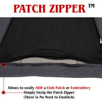 Milwaukee Leather MDM3005 Men's Brute Grey Denim w/ Black Perforated Leather Club Style Vest w/ Hidden Dual Closure