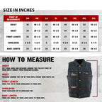 Milwaukee Leather Men's Outrider Blue Denim Motorcycle Rider Vest with Shirt Collar - MDM3080