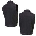 Milwaukee Leather Men's s Black Denim Club Style Motorcycle Vest w/ Removable Hoodie - MDM3083