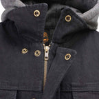 Milwaukee Leather Men's s Black Denim Club Style Motorcycle Vest w/ Removable Hoodie - MDM3083