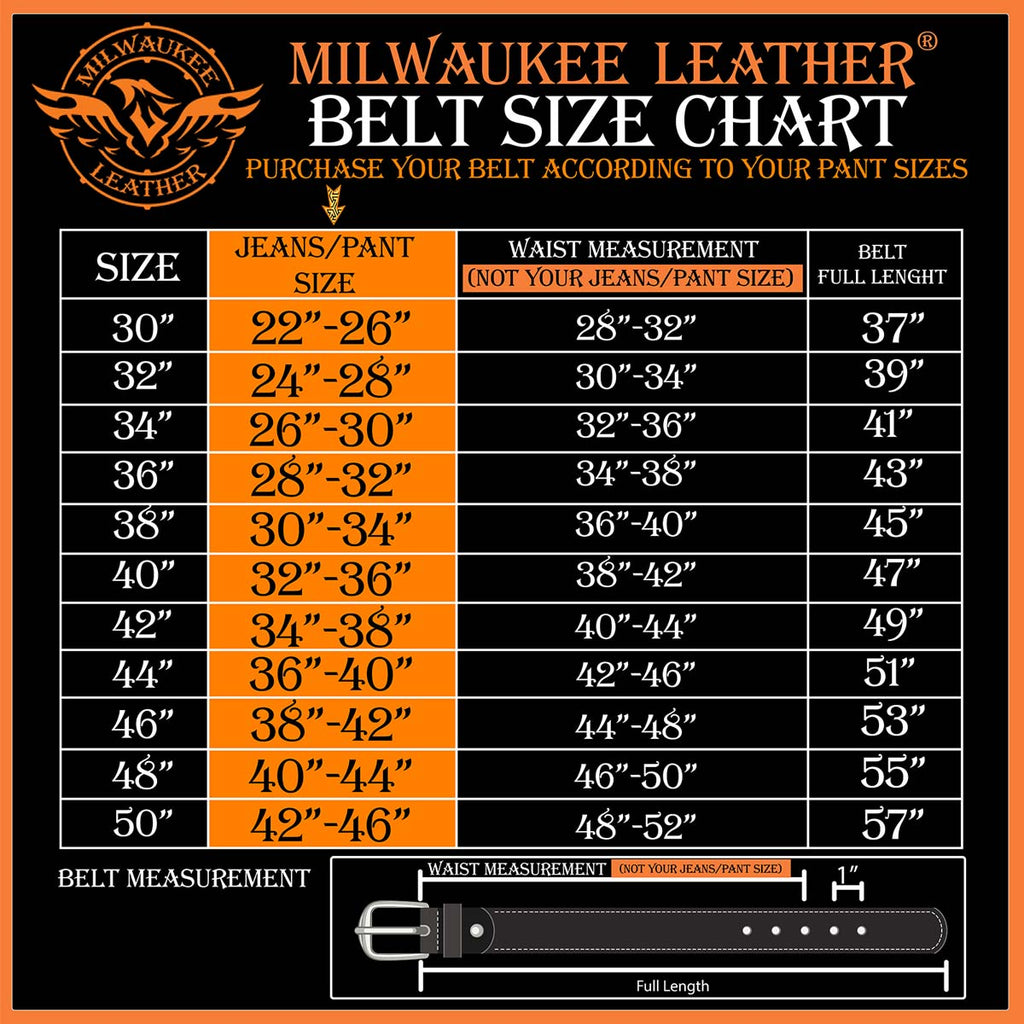 Milwaukee Leather Men's Cross Circle Brown Leather Belt w/ Interchangeable Buckle - 1.5 inches Wide - MP7127