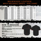 Milwaukee Leather MDM11686 Men’s OrangeButton-Up Heavy-Duty Work Shirt - Classic Mechanic Shirt w/ Pockets